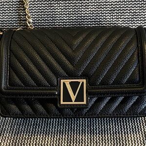 Victoria's Secret Black Chevron Crossbody Bag